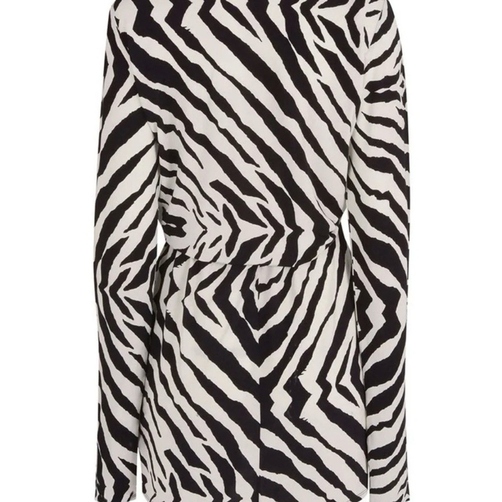 Rat & Boa Allegra Black and White Zebra Tie-Front Mini Dress - Picture 4 of 7
